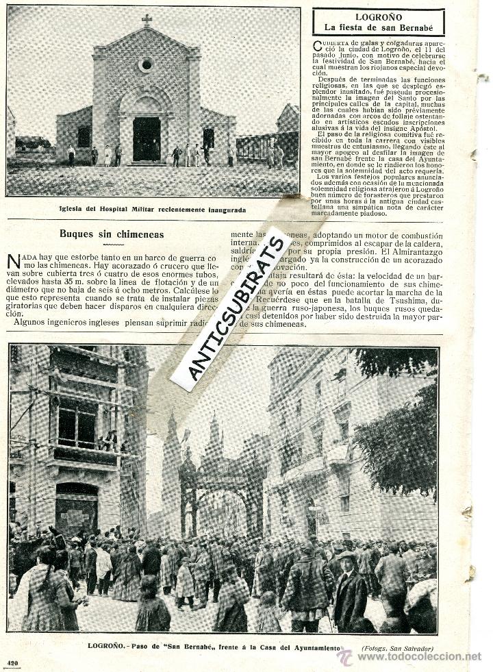 Coleccionismo de Revistas y Peri&oacute;dicos: REVISTA A&Ntilde;O 1910 FIESTA  EN LOGRO&Ntilde;O FABRICA DE CRISTAL VIDRIO EN CORNELLA DE LLOBREGAT ANDUJAR