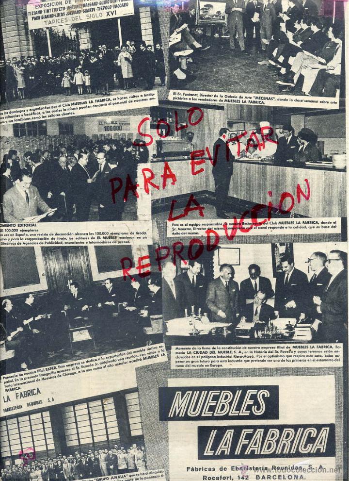 barcelona 1963 muebles la fabrica hoja revista - Comprar Revistas y Periódicos Modernos: números todocoleccion 41844774