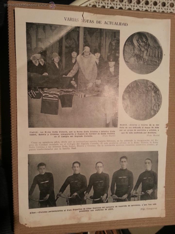 Coleccionismo de revistas y peri&oacute;dicos: varias notas de actualidad, madrid medalla oro dedicada al duque alba, eibar club deportivo ciclismo
