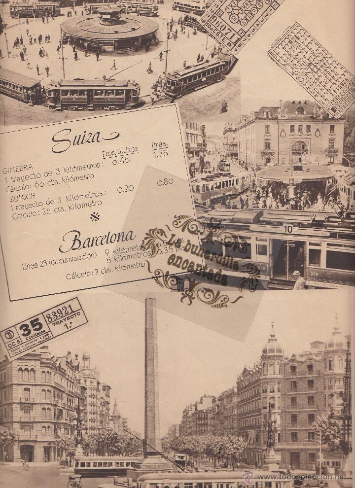 Coleccionismo de revistas y peri&oacute;dicos: HOJA REVISTA A&Ntilde;O 1947 - BARCELONA/SUIZA/ESTOCOLMO SUS TRANVIAS Y BILLETES - REVERSO EN INTERIOR