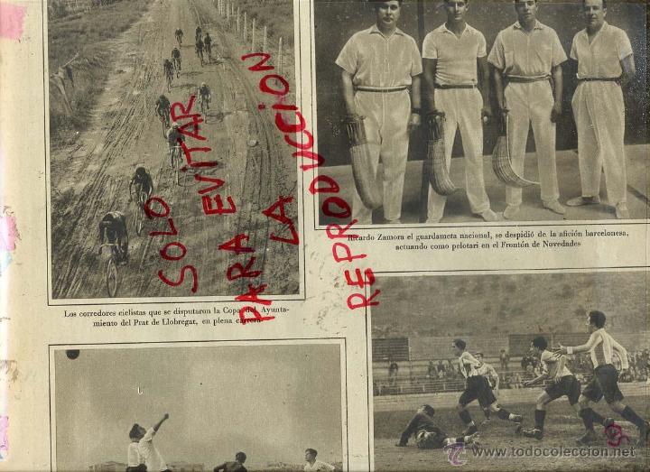 Coleccionismo de revistas y peri&oacute;dicos: BARCELONA 1930 CICLISMO-FUTBOLBADALONA-ESPA&Ntilde;OL  RICARDO ZAMORA PELOTARI  HOJA PERIODICO