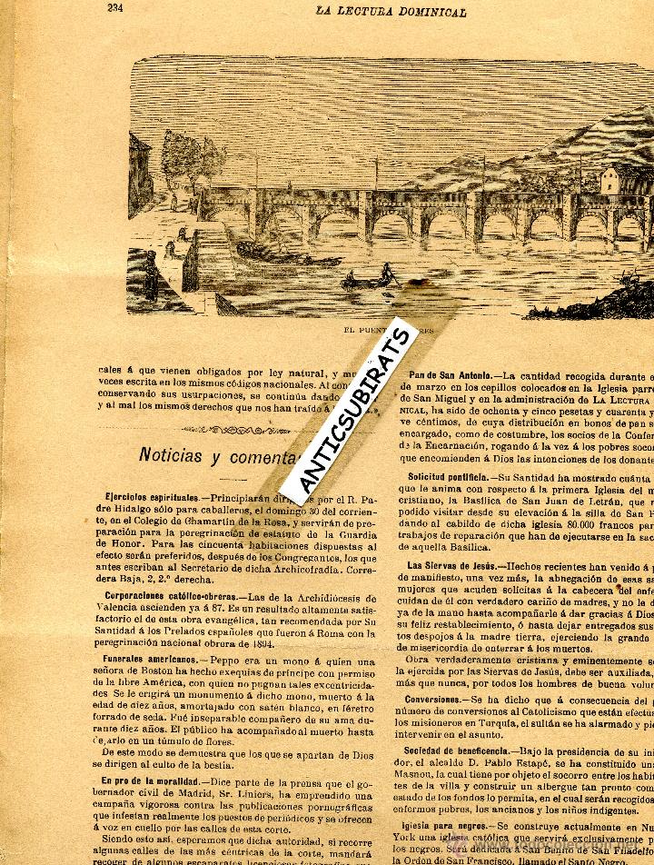 Coleccionismo de revistas y peri&oacute;dicos: REVISTA A&Ntilde;O 1899 ILUSTRACION DEL PUENTE CESURES PONTECESURES FOTO DEL CASTILLO DE BUTRON VIZCAYA