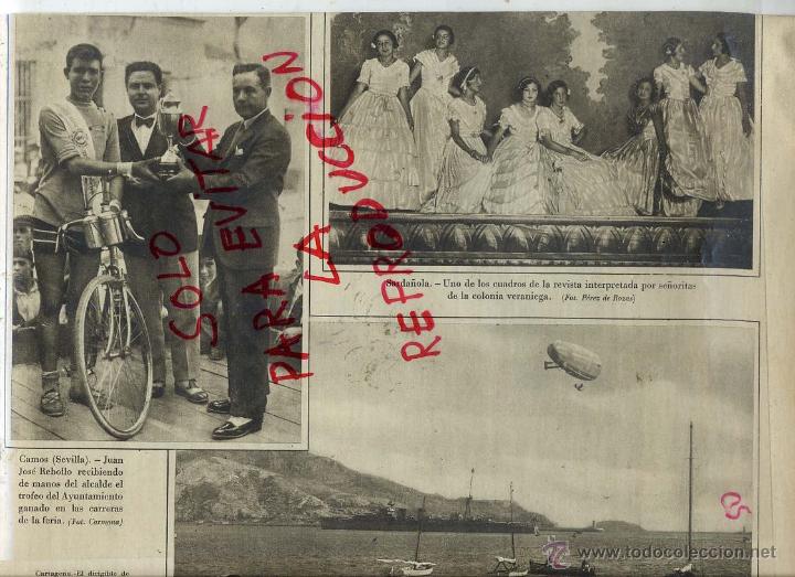 Coleccionismo de revistas y peri&oacute;dicos: SARDA&Ntilde;OLA 1930 -CAOS-SEVILLA Y CARTAGENA CICLISMO-DIRIGIBLE REVISTA SE&Ntilde;ORITAS HOJA PERIODIC