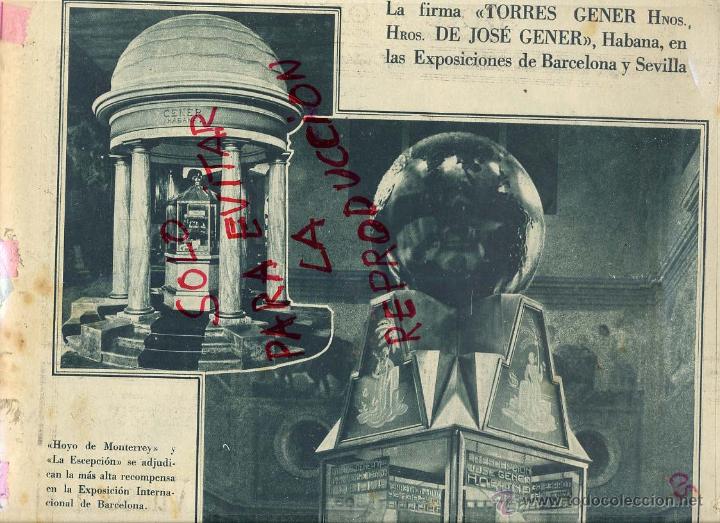 Coleccionismo de Revistas y Peri&oacute;dicos: TORRES GENER HNOS. 1930 HABANA PUROS HABANOS MONTERREY EXPO. HOJA PERIODICO