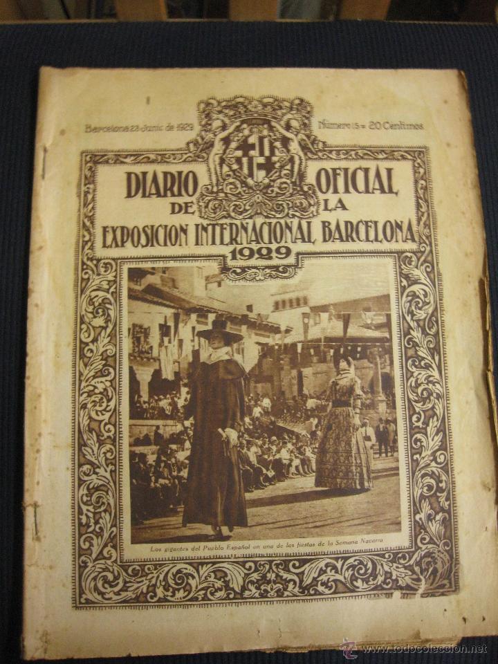 Collezionismo di Riviste e Giornali: DIARIO OFICIAL DE LA EXPOSICION INTERNACIONAL BARCELONA 1929.N&ordm;15 23 JUN. 1929.