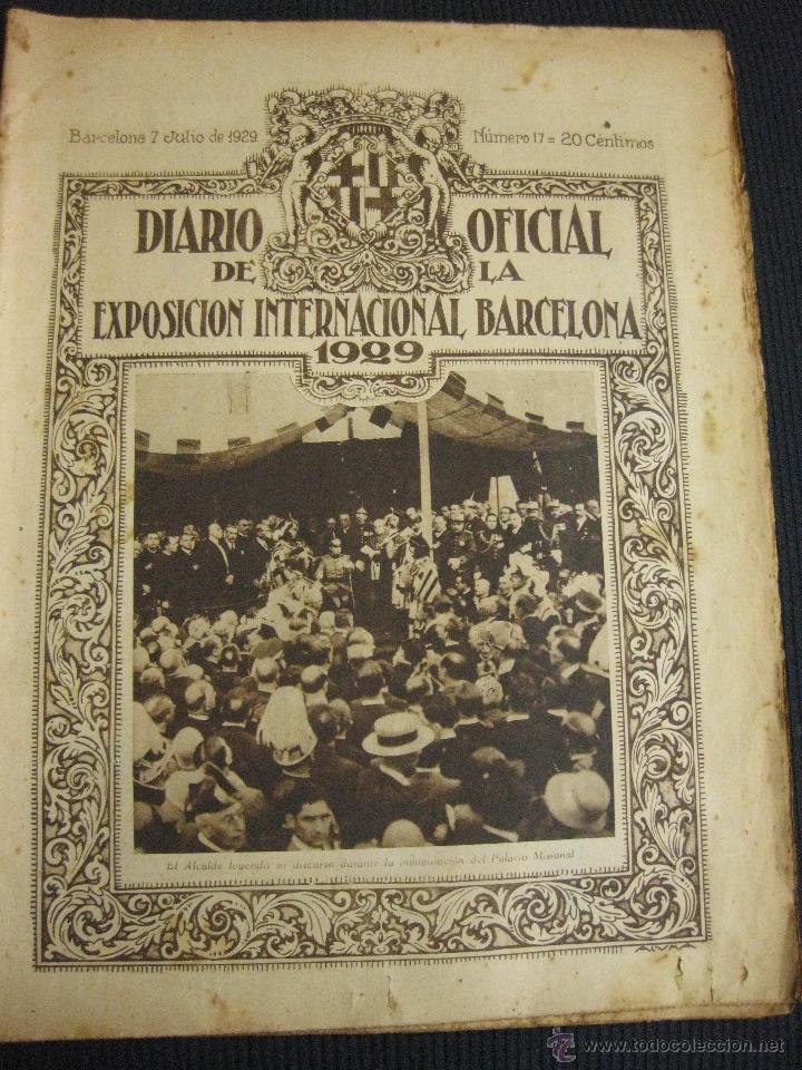Coleccionismo de revistas y peri&oacute;dicos: DIARIO OFICIAL DE LA EXPOSICION INTERNACIONAL BARCELONA 1929.N&ordm;17. 7 JUL. 1929.