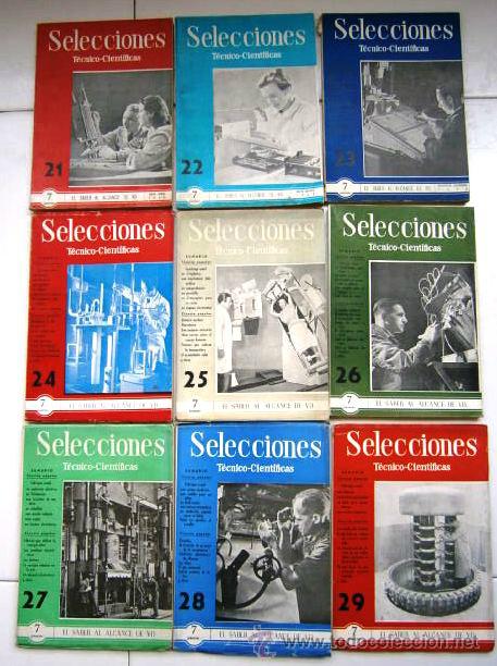 Collezionismo di Riviste e Giornali: Lote de 9 Revistas Selecciones T&eacute;cnico Cient&iacute;ficas en Madrid 1954-1955