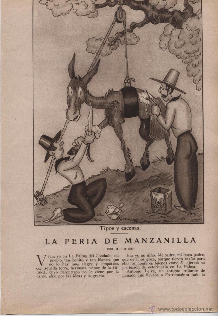 Sammeln von Zeitschriften und Zeitungen: La feria de la manzanilla / cuento de M. Siurot con dibujo de Pellicer - 1926