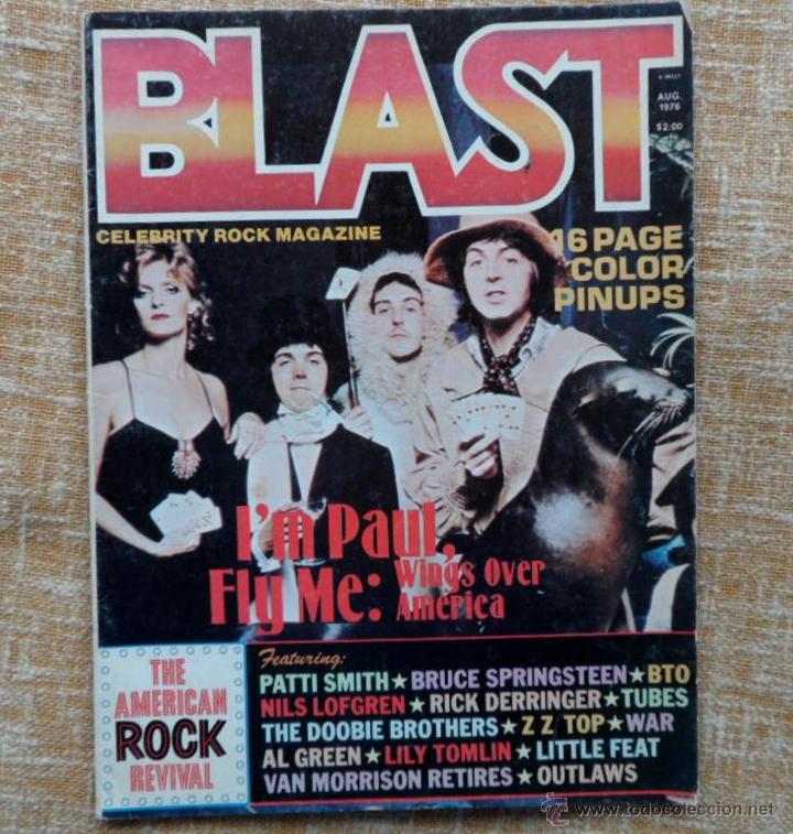 Coleccionismo de revistas y peri&oacute;dicos: Revista Blast, Celebrity Rock Magazine, Agosto, A&ntilde;o 1976, Vintage, 99 p&aacute;ginas (16 p&aacute;ginas a color)