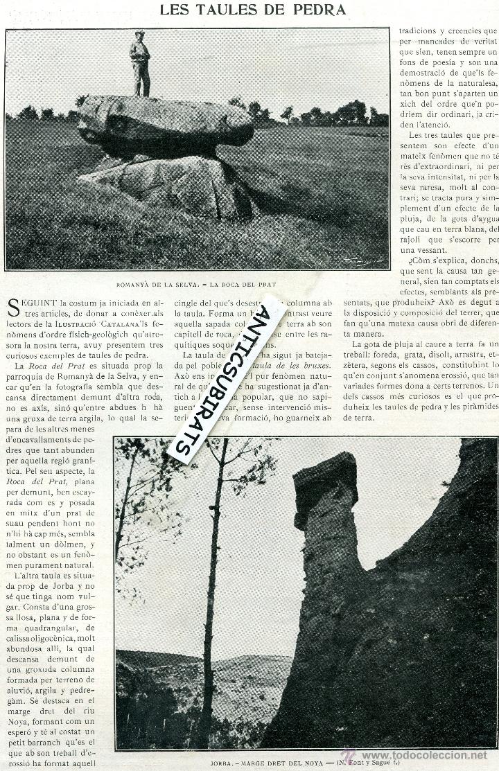 Coleccionismo de Revistas y Peri&oacute;dicos: REVISTA ANY 1910 ROMANYA DE LA SELVA JORBA BALANYA BALENYA LA TAULA DE LES BRUIXES DOLMENS TAULES