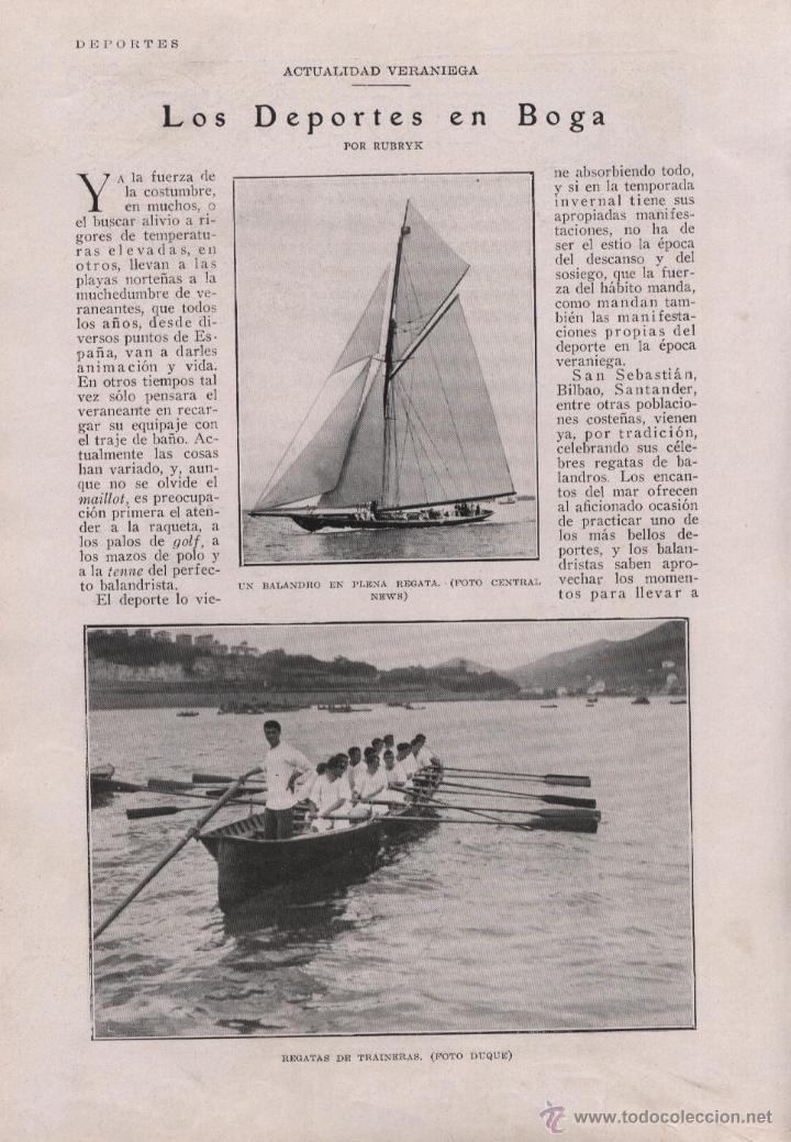 Sammeln von Zeitschriften und Zeitungen: * DEPORTES * VELA * [Balandros, traineras, yola..]; polo y golf en Santander, tenis - 1926