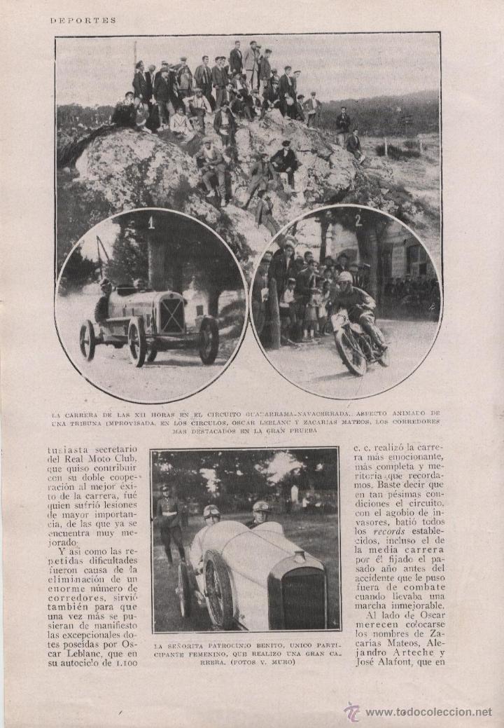 Collezionismo di Riviste e Giornali: * DEPORTES * H&iacute;pica en La Castellana; automovilismo en Guadarrama, Navacerrada...- 1926