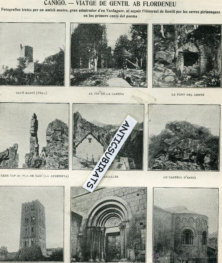 Collectionnisme de Revues et Journaux: 1910 CANIGO MARIALLES CORNELLA SERINYA OLETA CARLIT SANT JOAN DE L' ERM CASTELLBO SORT BARO GERRI