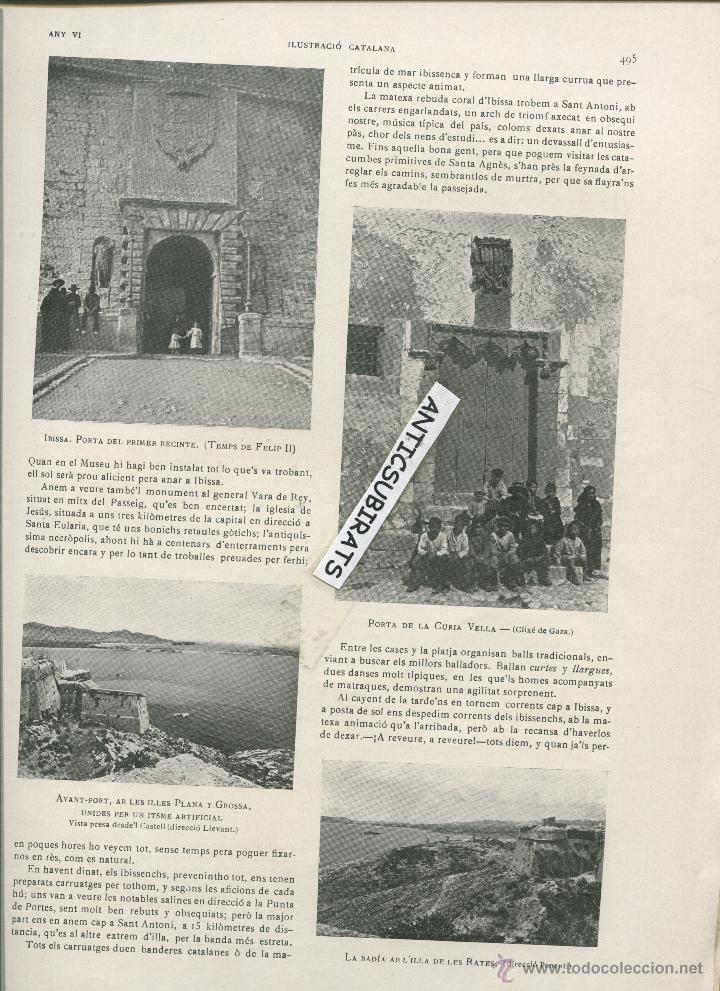 Coleccionismo de revistas y peri&oacute;dicos: REVISTA A&Ntilde;O 1908 REPORTAJE FOTOGRAFICO SOBRE IBIZA EIVISSA CASTELL ILLA DE LES RATES SANT ANTONI