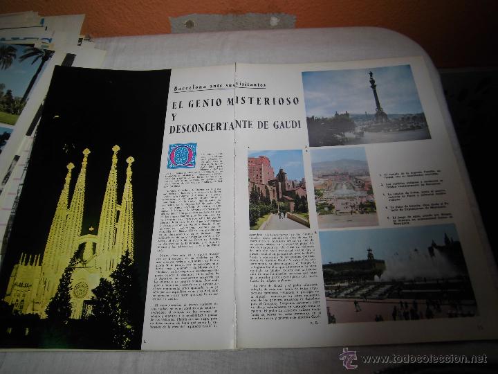 Coleccionismo de Revistas y Peri&oacute;dicos: EL GENIO MISTERIOSO Y DESCONCERTANTE DE GAUDI 2 HOJAS DE REVISTA REALES SITIOS 1964