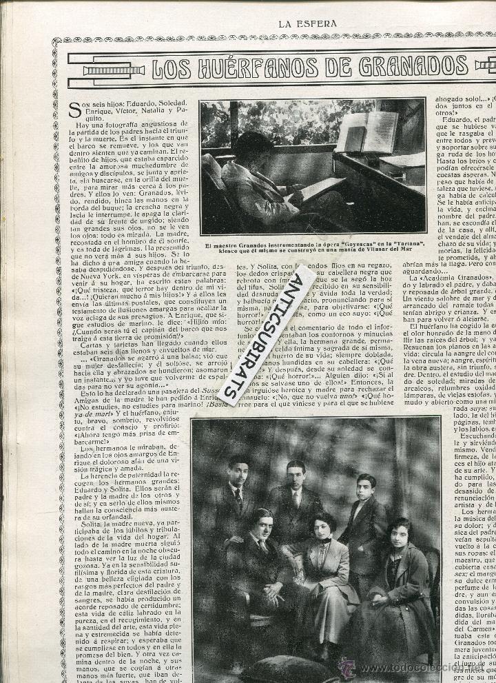 Coleccionismo de Revistas y Peri&oacute;dicos: REVISTA 1916 HIJOS DE ENRIQUE GRANADOS JACINTO BENAVENTE CENTENARIO DE CERVANTES EN MUNICH ALEMANIA