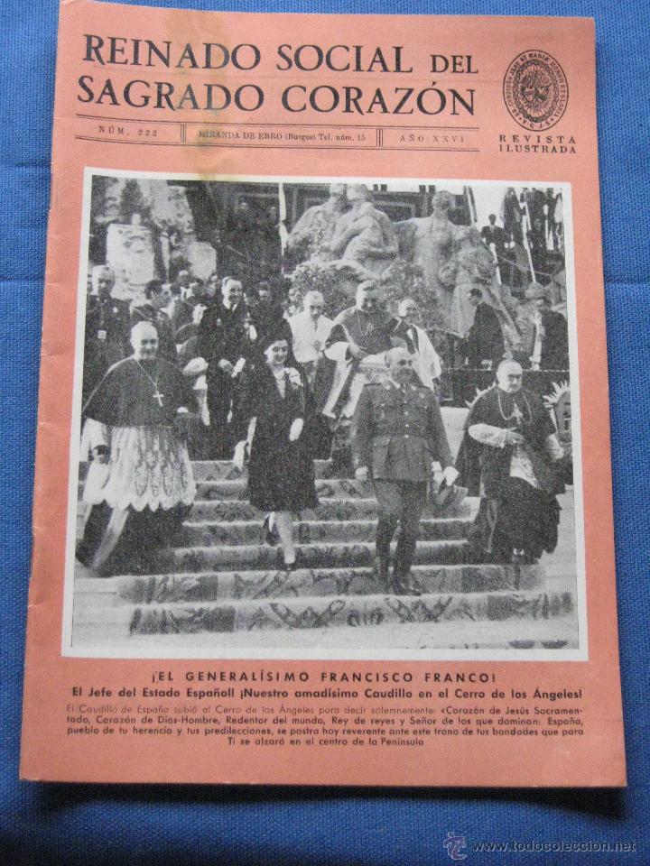 Coleccionismo de Revistas y Peri&oacute;dicos: REINADO SOCIAL DEL SAGRADO CORAZON - N&ordm; 222 - EL GENERALISIMO FRANCO EN EL CERRO DE LOS ANGELES