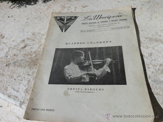 Sammeln von Zeitschriften und Zeitungen: Revista la mariposa revista de bordados num 26, 20 febrero 1922. Caja papel-1