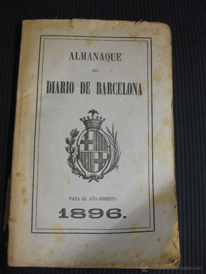 Coleccionismo de revistas y peri&oacute;dicos: ALMANAQUE DEL DIARIO DE BARCELONA PARA EL A&Ntilde;O 1896.