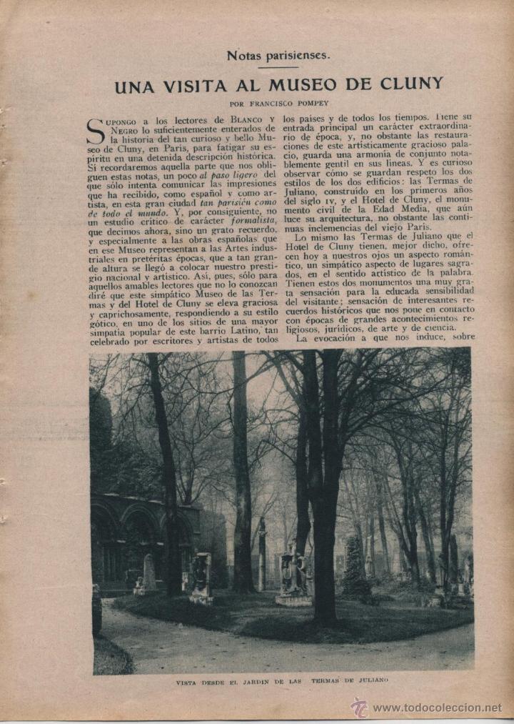 Coleccionismo de revistas y peri&oacute;dicos: * PAR&Iacute;S * Una visita al museo de Cluny / por Francisco Pompey - 1926