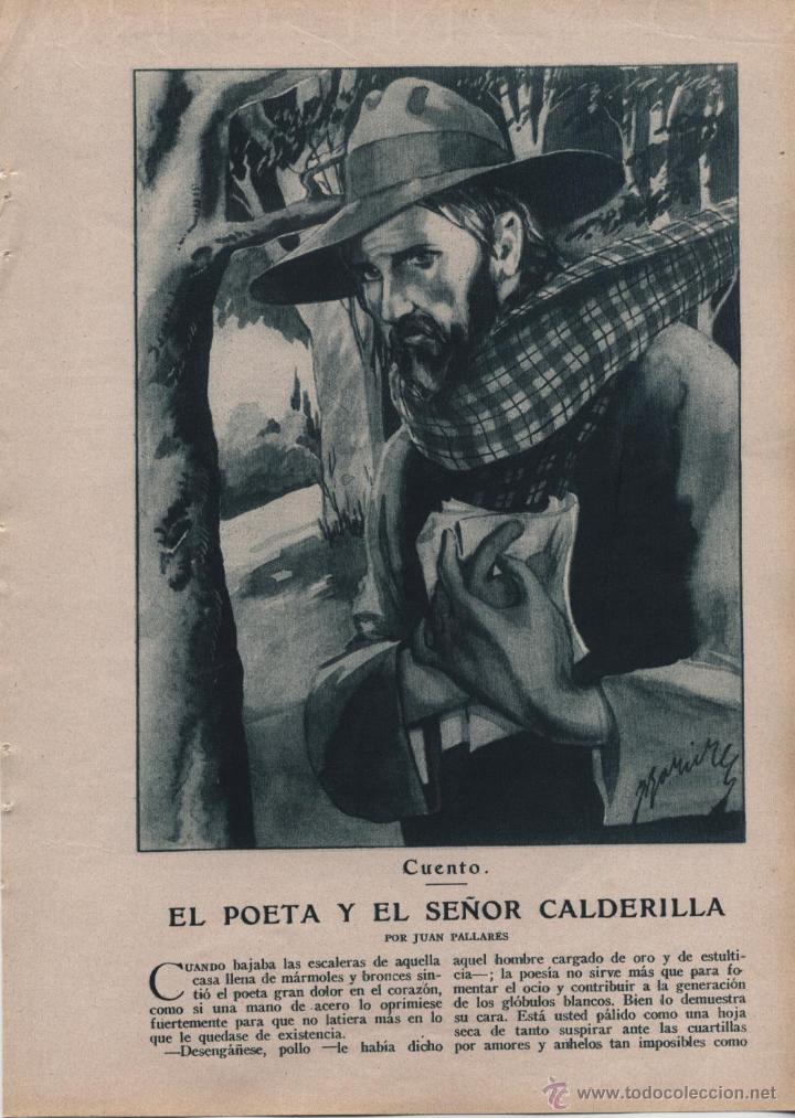 Sammeln von Zeitschriften und Zeitungen: El poeta y el se&ntilde;or Calderilla / cuento de Juan Pallar&eacute;s con dibujo de F. Ram&iacute;rez - 1926