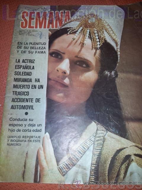 Coleccionismo de Revistas y Peri&oacute;dicos: REVISTA SEMANA NUMERO 1593. 29 AGOSTO 1970.