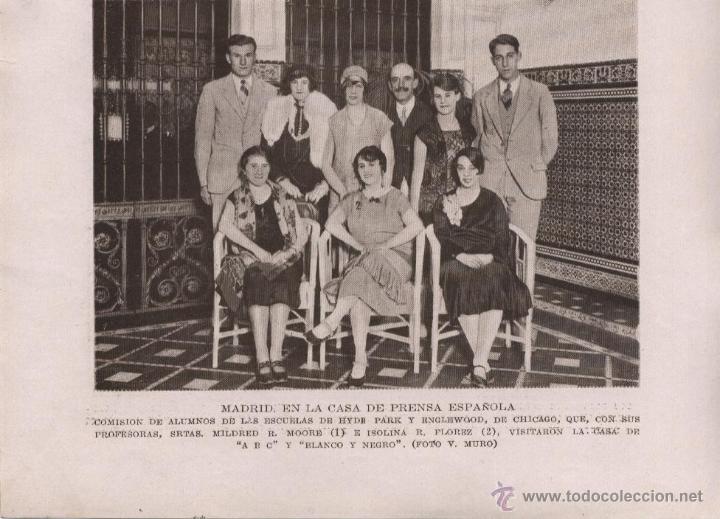 Coleccionismo de Revistas y Peri&oacute;dicos: * Madrid * Alumnos de las Escuelas de Hyde Park de visita en ABC - 1926