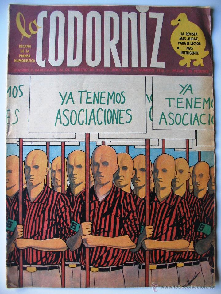 Coleccionismo de Revistas y Peri&oacute;dicos: La codorniz - N&uacute;mero 1718 - A&ntilde;o XXXV - 23 de febrero 1975