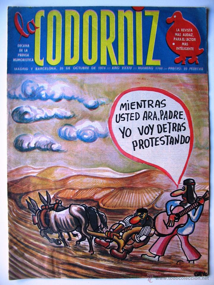 Coleccionismo de Revistas y Peri&oacute;dicos: La codorniz - N&uacute;mero 1700 - A&ntilde;o XXXIV - 20 de octubre de 1974