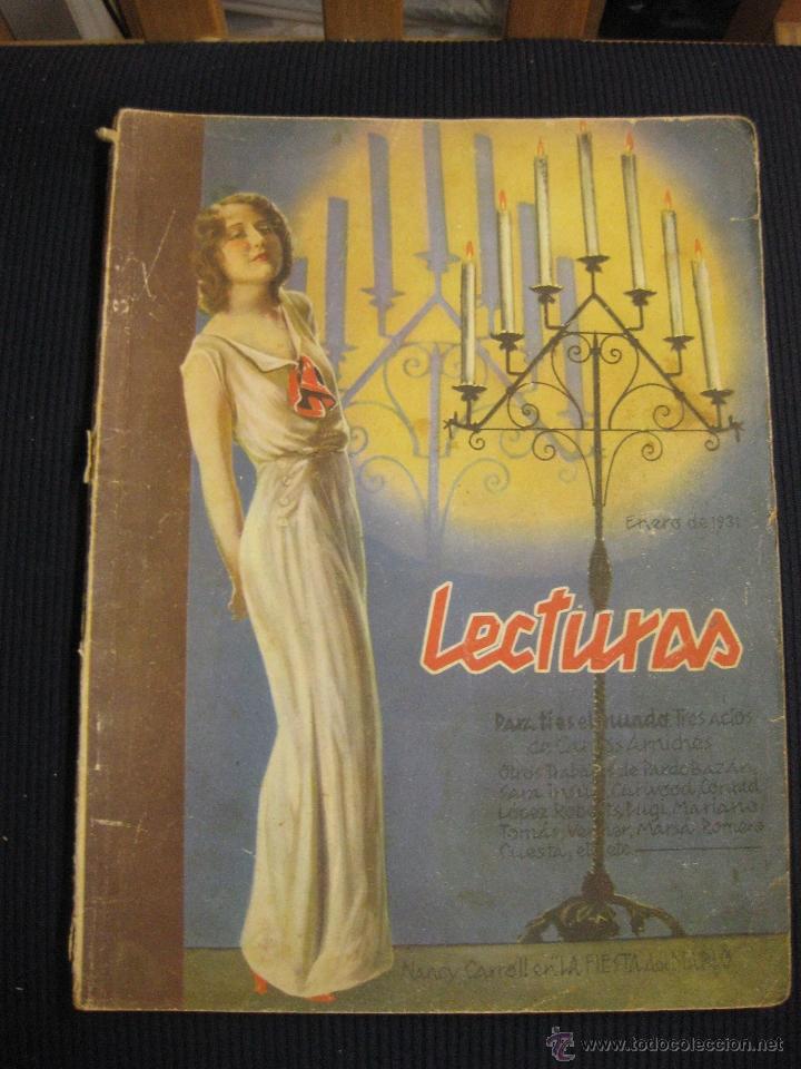 Sammeln von Zeitschriften und Zeitungen: REVISTA LECTURAS.- ENERO 1931. NANCY CARROLL EN PORTADA. INCLUYE FARSA EN TRES ACTOS DE ARNICHES.