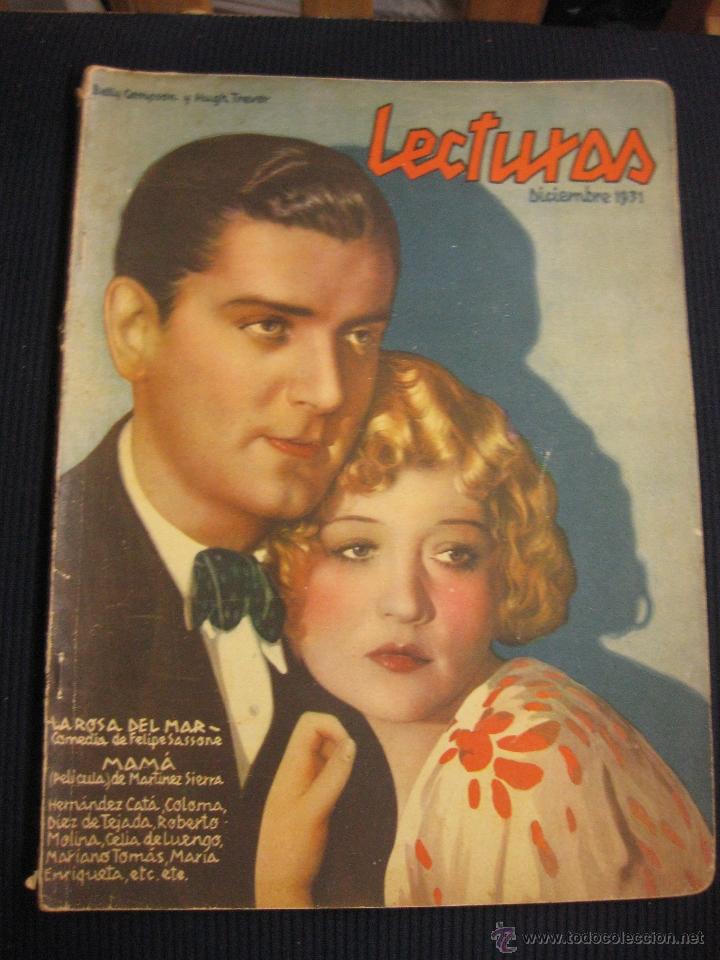 Collectionnisme de Revues et Journaux: REVISTA LECTURAS.- DICIEMBRE 1931. BETTY COMPSON Y HUGH TREVOR EN PORTADA.
