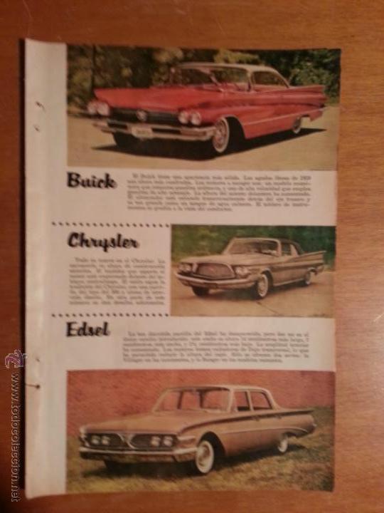 Coleccionismo de Revistas y Peri&oacute;dicos: hoja revista publicidad - coches autos buick - chrysler y edsel a todo color