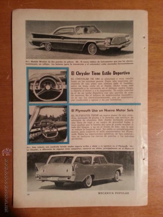 Coleccionismo de Revistas y Peri&oacute;dicos: hoja revista publicidad - coches autos - 1960  chrysler  - plymouth