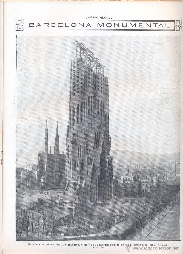 Coleccionismo de Revistas y Peri&oacute;dicos: REVISTA A&Ntilde;O 1915 LA SAGRADA FAMILIA CON LAS TORRES POR TERMINAS ANTONIO GAUDI MUSICHALL BLUE