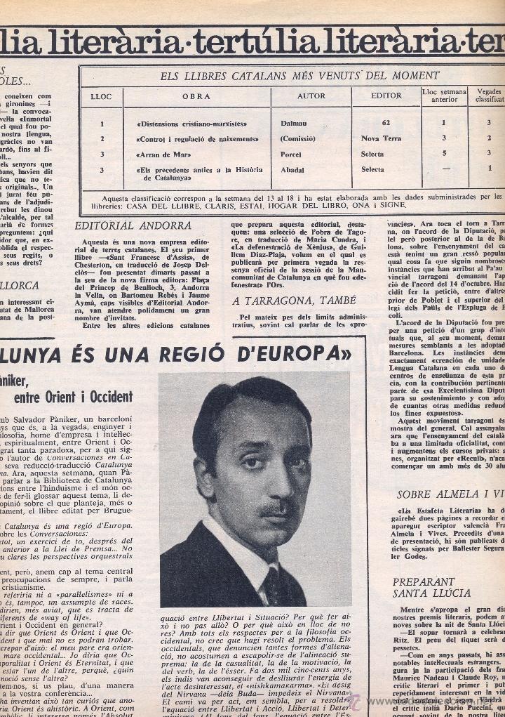 Coleccionismo de Revistas y Peri&oacute;dicos: REVISTA ANY 1967 SALVADOR PANIKER MALVASIA MOSCATELL ROBERT DE SITGES PAU CASALS A WASHINGTON