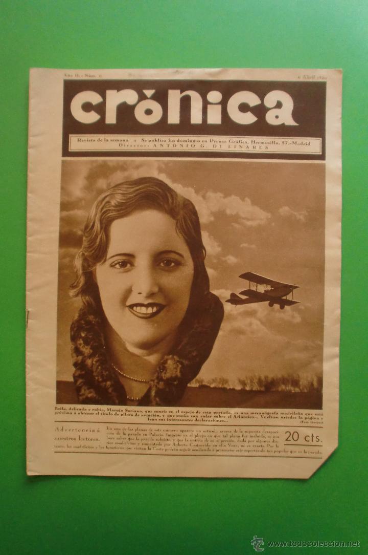 Collection Magazines and Newspapers: CR&Oacute;NICA N&ordm; 21 06/04/1930 RACING MADRID - PABLO IGLESIAS - LA PARADA EN PALACIO - GORI - DIRT TRACK