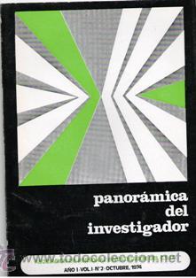 Coleccionismo de revistas y peri&oacute;dicos: Panor&aacute;mica del investigador, a&ntilde;o 1, vol. 1, N&ordm; 2, octubre 1974