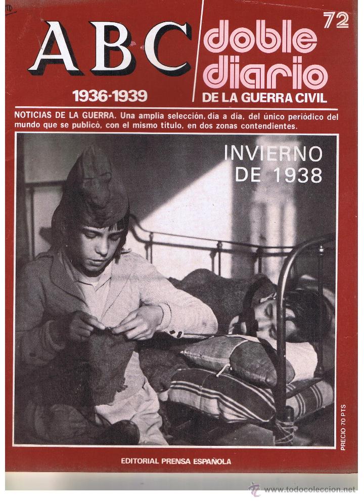 Coleccionismo de Revistas y Peri&oacute;dicos: ABC DOBLE DIARIO DE LA GUERRA CIVIL. NUMERO 72. EDITORIAL PRENSA ESPA&Ntilde;OLA.(ST/B7)