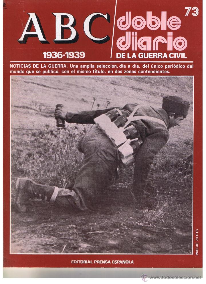 Coleccionismo de Revistas y Peri&oacute;dicos: ABC DOBLE DIARIO DE LA GUERRA CIVIL. NUMERO 73. EDITORIAL PRENSA ESPA&Ntilde;OLA.(ST/B7)