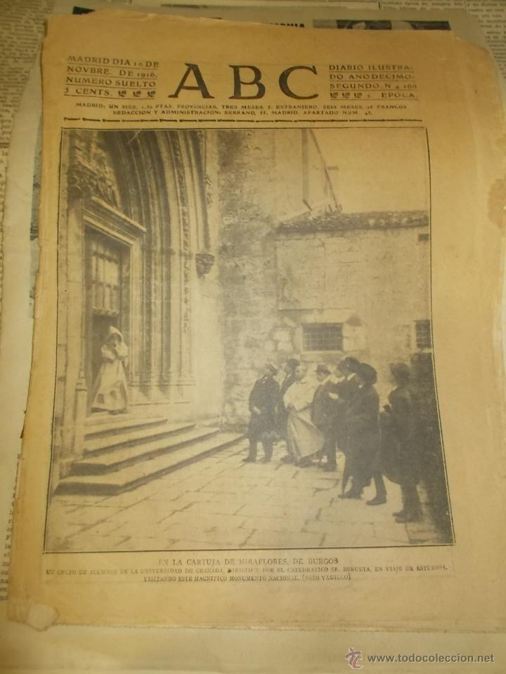 Coleccionismo de revistas y peri&oacute;dicos: DIARIO ABC. N&ordm; SUELTO. 10/11/1916. CARTUJA MIRAFLORES, HIPODROMO DE LA CASTELLANA, LA GUERRA