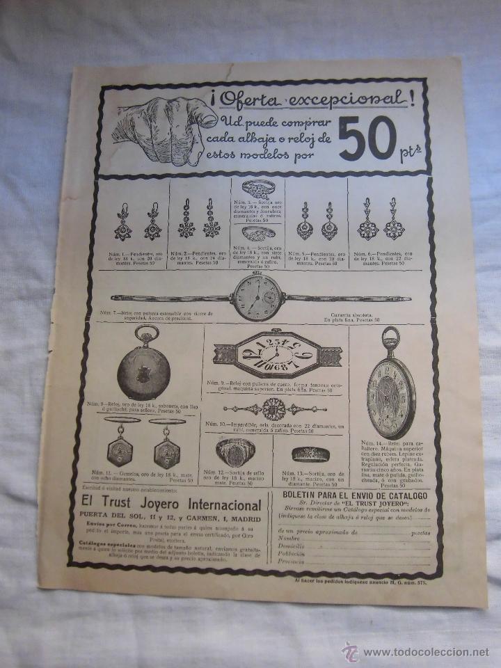 Coleccionismo de Revistas y Peri&oacute;dicos: EL TRUST JOYERO INTERNACIONAL/LA SIROLINE ROCHE/GALLETAS OLIBET HOJA DE REVISTA MUNDO GRAFIC0 1917