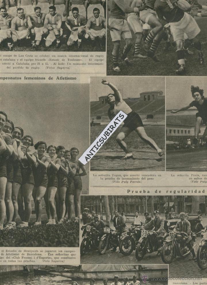 Coleccionismo de revistas y peri&oacute;dicos: LA VANGUARDIA 1934 FIRA DE MATARO SITIO DE RIPOLL RUGBY ENTRE FRANCIA Y CATALU&Ntilde;A LANZAMIENTO DE PESO