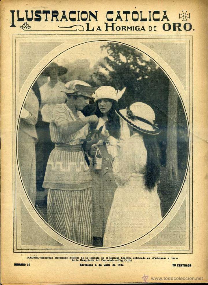 Coleccionismo de revistas y peri&oacute;dicos: HORMIGA DE ORO ILUSTRACI&Oacute;N CAT&Oacute;LICA 4 - VIi -1914
