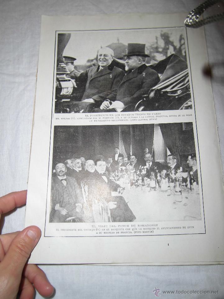 Collection Magazines and Newspapers: EL CONDE DE ROMANONES EN EL AYUNTAMIENTO DE IRUN A SU REGRESO DE HOJA DE REVISTA BLANCO Y NEGRO 1918