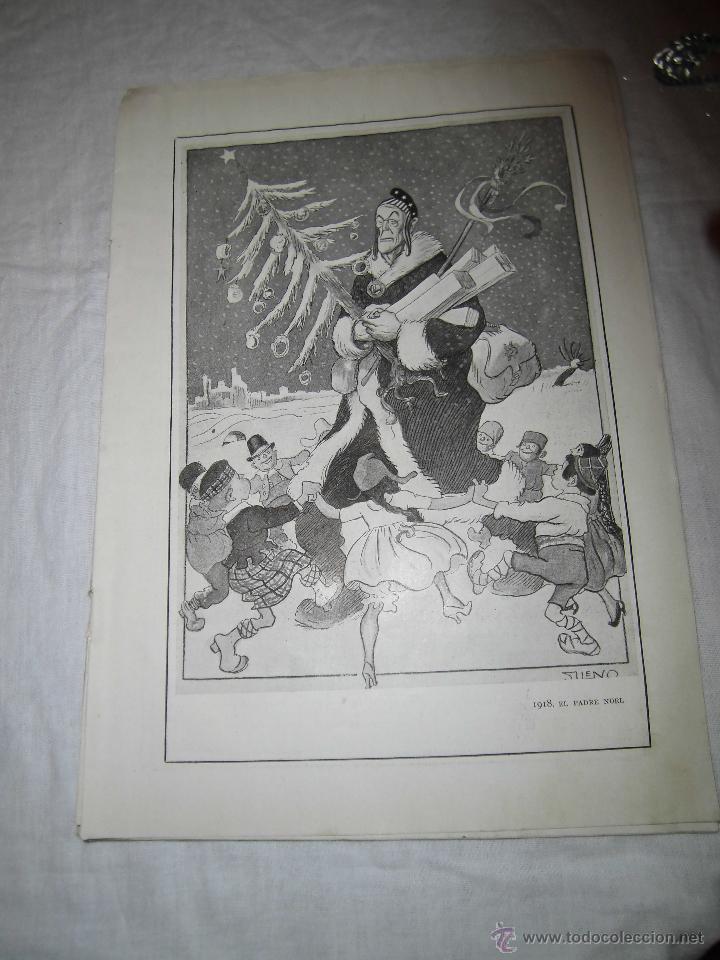 Collection Magazines and Newspapers: 1918 EL PADRE NOEL POR SILENO HOJA DE REVISTA BLANCO Y NEGRO 1918