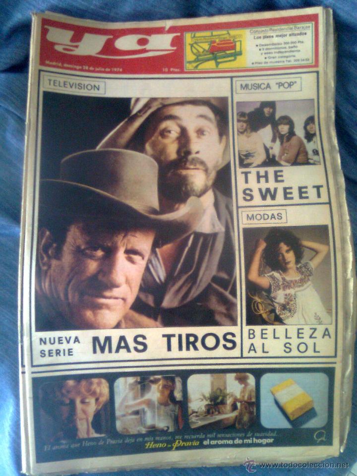 Coleccionismo de Revistas y Peri&oacute;dicos: The Sweet. Glam Rock en el  Diario Ya - 28 de Julio de 1974. Azor&iacute;n, karate, pub. Dyc