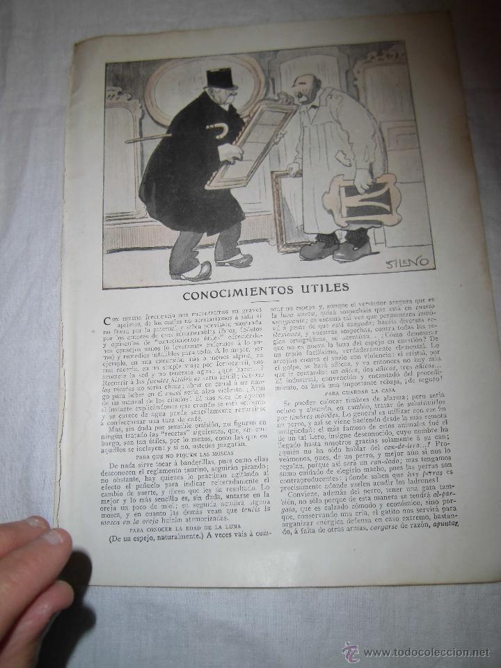 Collection Magazines and Newspapers: CONOCIMIENTOS UTILES POR SILENO HOJA DE REVISTA BLANCO Y NEGRO 1914
