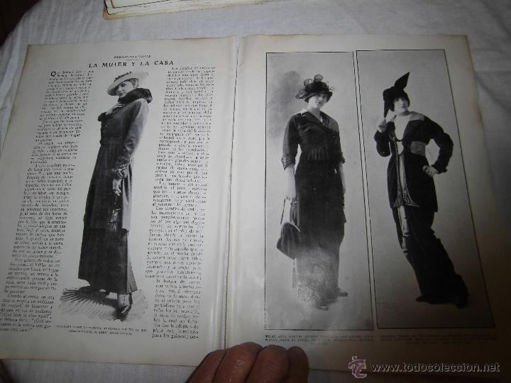 Collection Magazines and Newspapers: MODA FEMENINA VESTIDOS SOMBREROS 2 HOJAS DE REVISTA BLANCO Y NEGRO 1914
