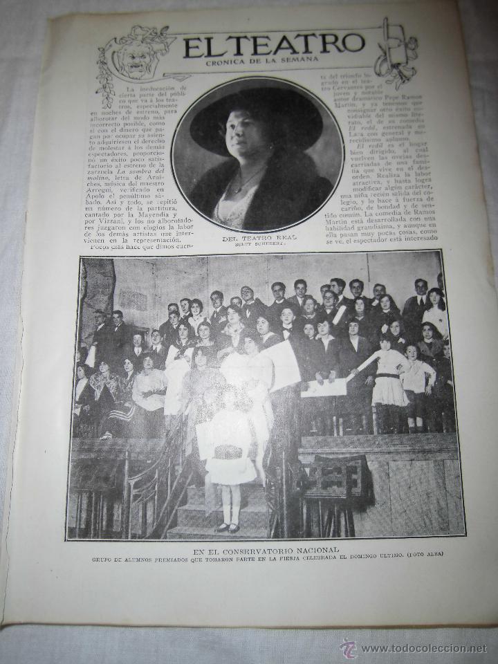 Collection Magazines and Newspapers: EN EL CONSERVATORIO NACIONAL GRUPO DE ALUMNOS PREMIADOS HOJA DE REVISTA BLANCO Y NEGRO 1914