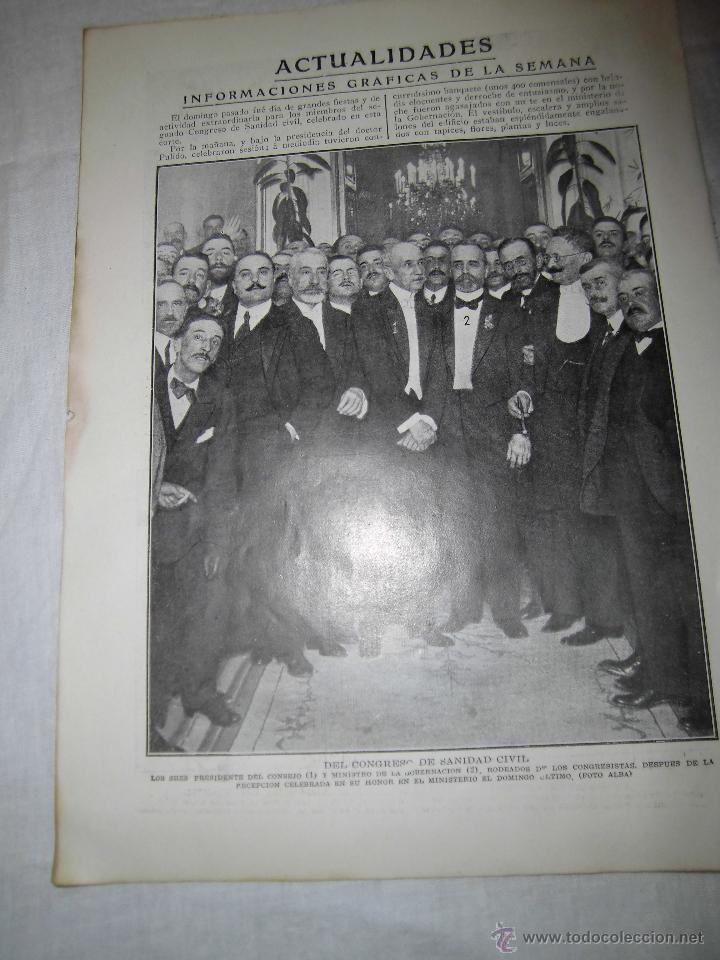 Collection Magazines and Newspapers: DEL CONGRESO DE SANIDAD CIVIL.PRESIDENTE DEL CONGRESO Y MINISTRO HOJA DE REVISTA BLANCO Y NEGRO 1914